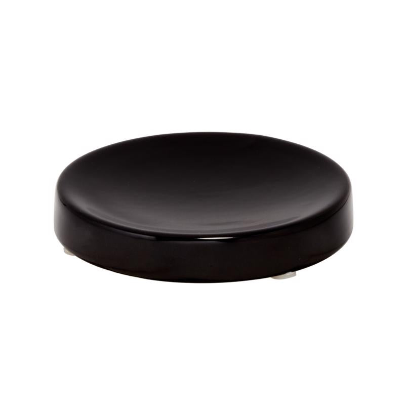 SOAP DISH CERMC BLK 4.5"