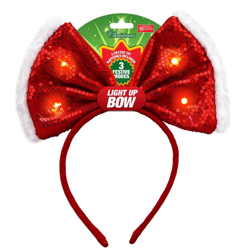 Magic Seasons Christmas Bow Sequence Headband 1 pc