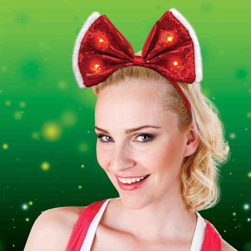 Magic Seasons Christmas Bow Sequence Headband 1 pc