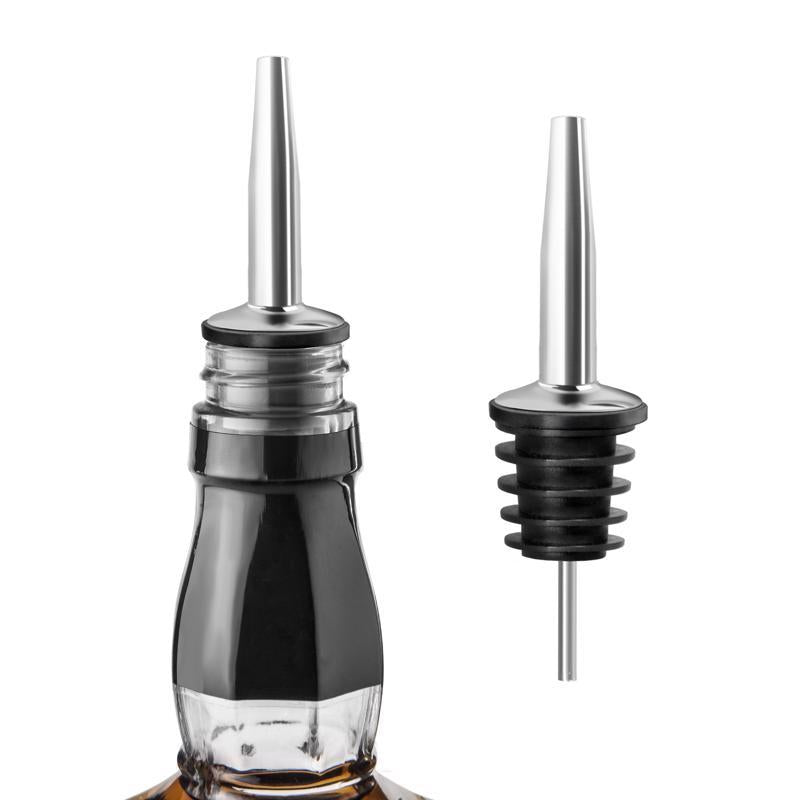 Final Touch Black/Silver Stainless Steel/Silicone Bottle Pourer