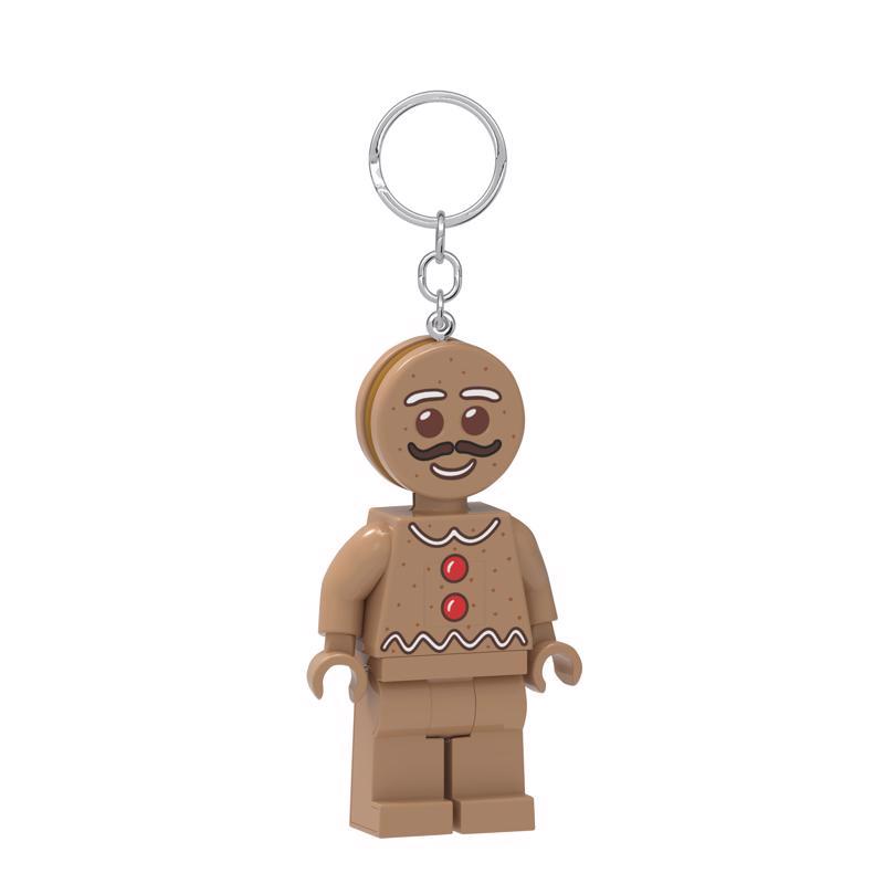 LEGO Classic Plastic Brown Gingerbread Man Keychain w/LED Light