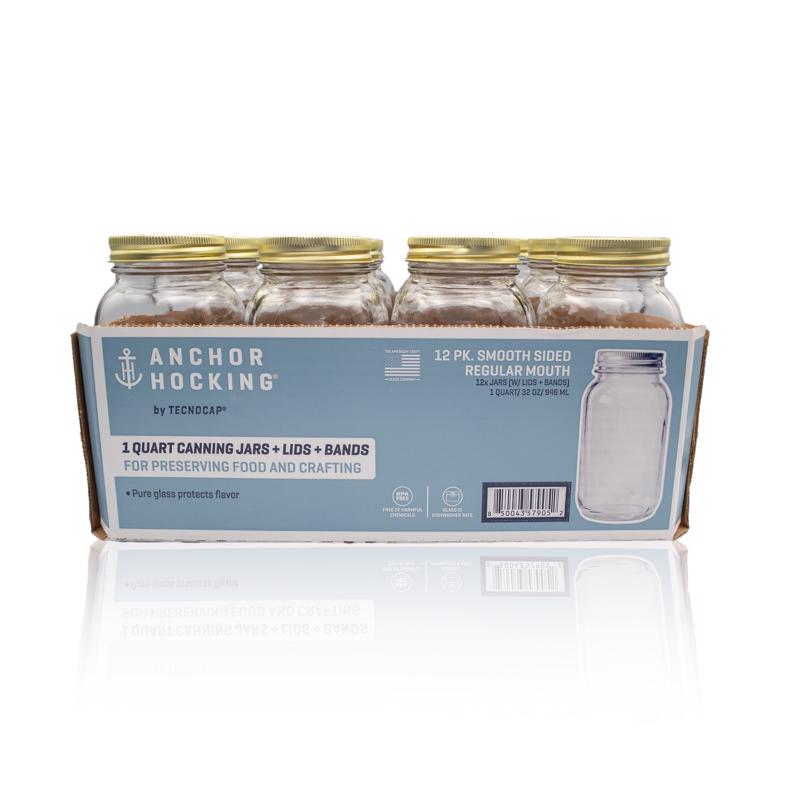 Anchor Hocking Regular Mouth Canning Jar 32 oz 12 pk
