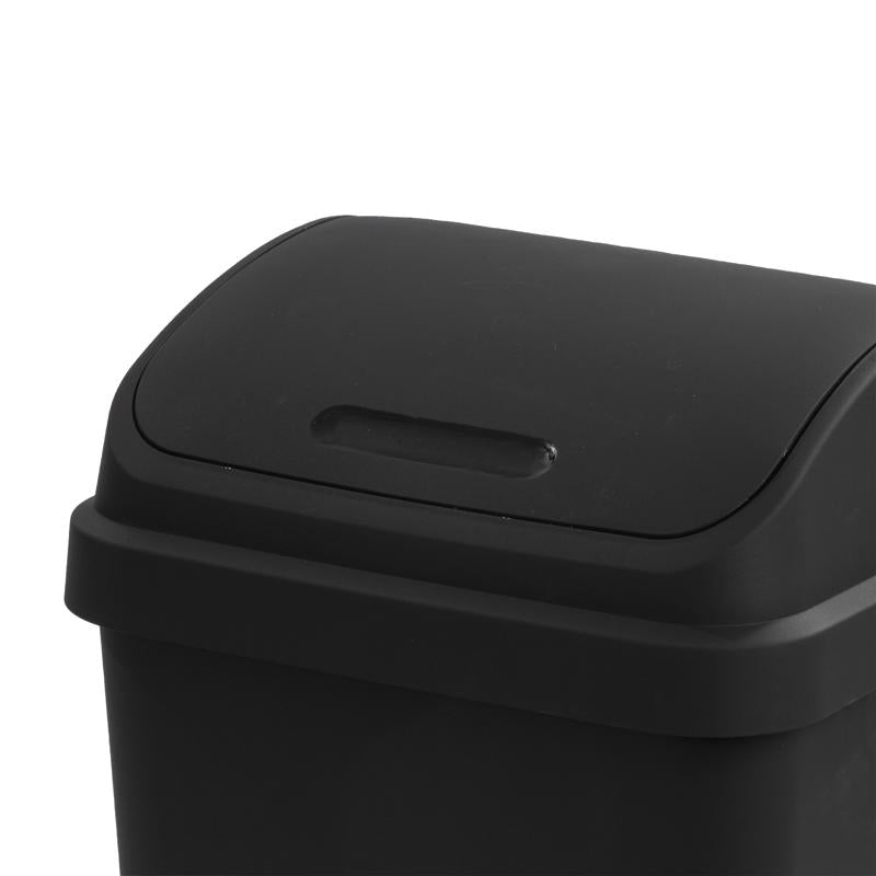 Sterilite 13 gal Black Plastic Wastebasket