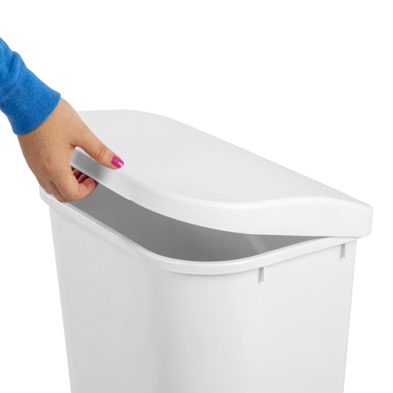 Sterilite 11.3 gal White Plastic D-Shape Wastebasket