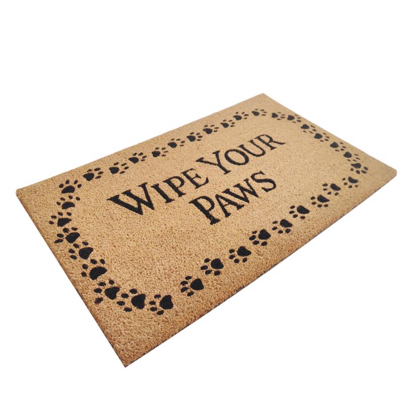 First Concept 18 in. W X 30 in. L Black/Brown Wipe Your Paws Coir Door Mat