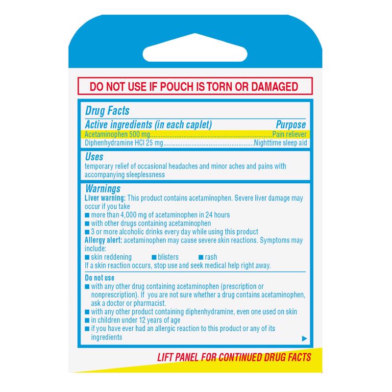 Tylenol PM Pain Reliever/Nightime Sleep Aid 6 ct 1 pk