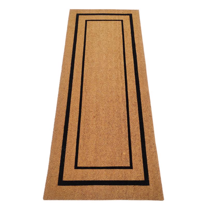 First Concept 24 in. W X 60 in. L Black/Natural Coir/Vinyl Door Mat