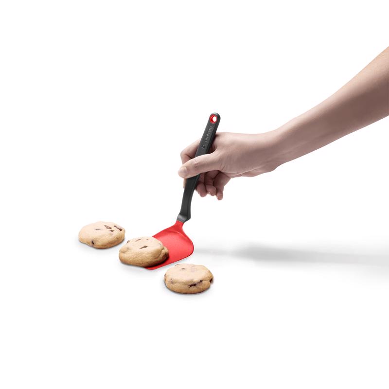 Dreamfarm Mini Chopula Non-Stick-Safe Super-Flexible Sit-Up Spatula with Strong Flat Edge to Separate Food - 9" Red