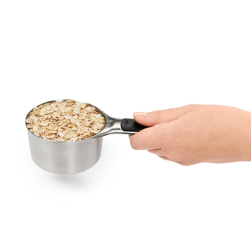 OXO Good Grips 1/4, 1/3, 1/2 , 1 cups Stainless Steel Silver Measuring Cup