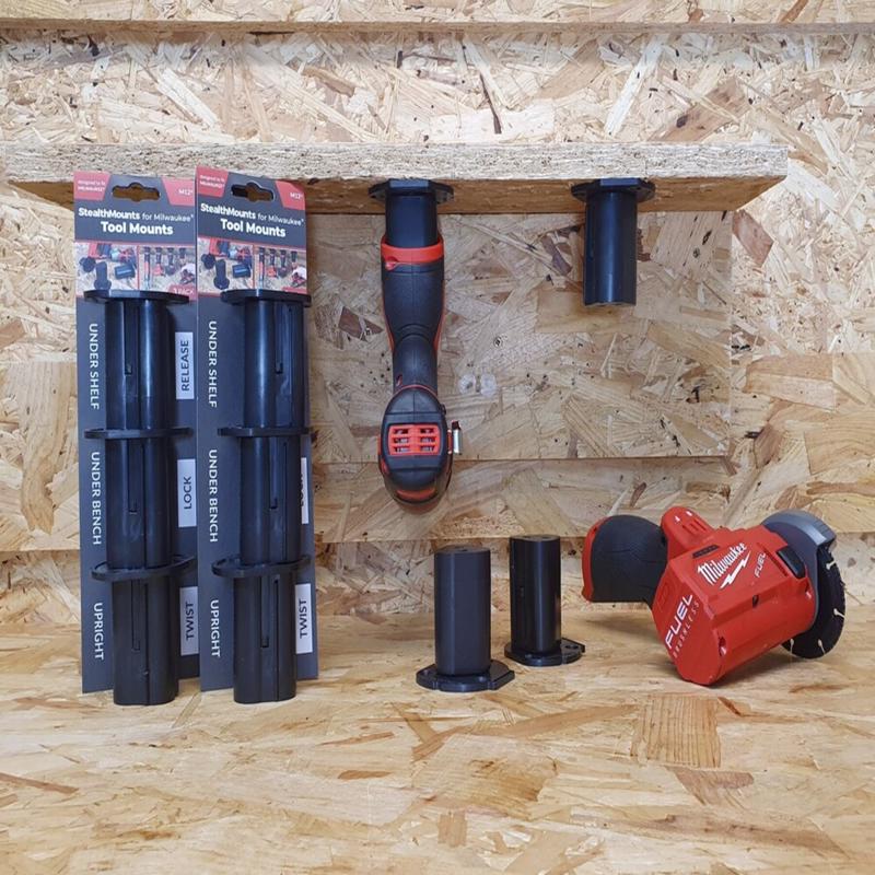 StealthMounts Milwuakee M12 Black ABS Tool Holder 3 pk