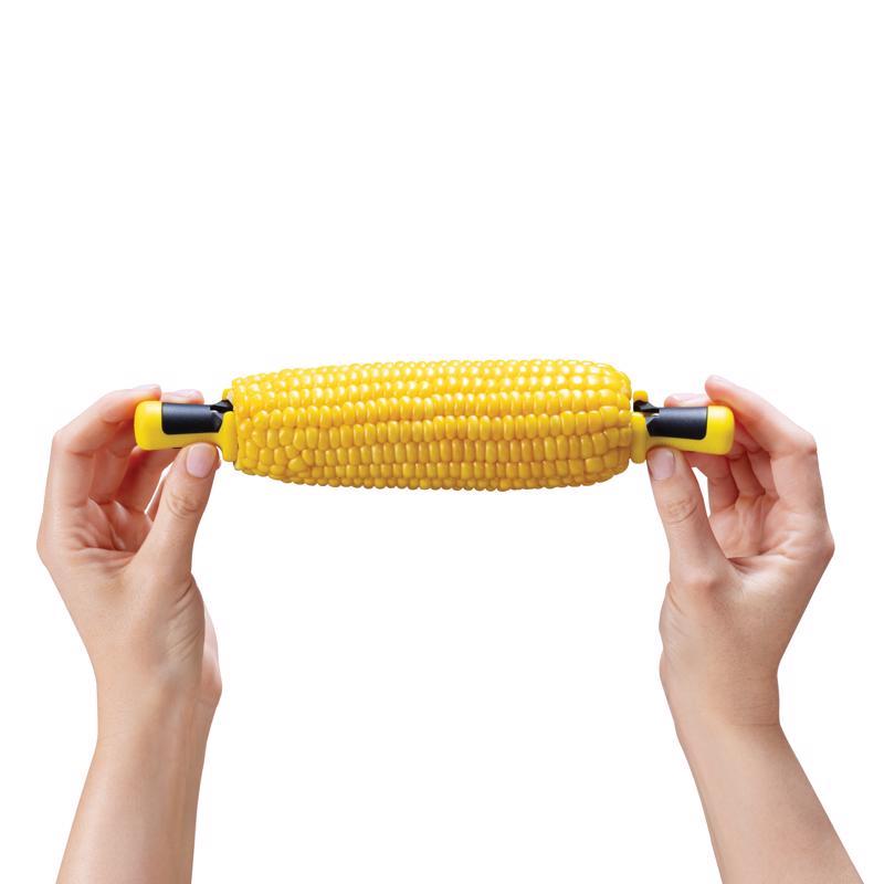 Dreamfarm Lockorns Yellow Polypropylene/Stainless Steel Corn Cob Holders