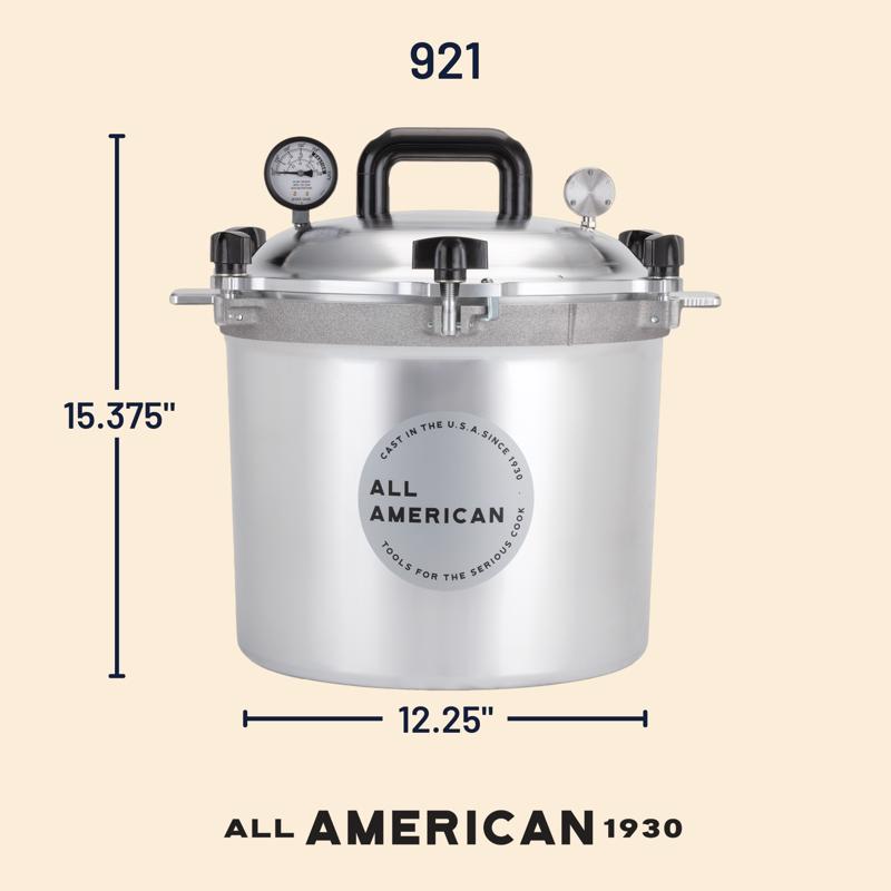 All American Aluminum Pressure Canner 21.5 qt Silver