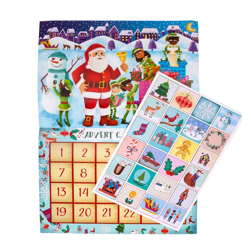 Upbounders Light Skinned Santa Advent Sticker Calendar