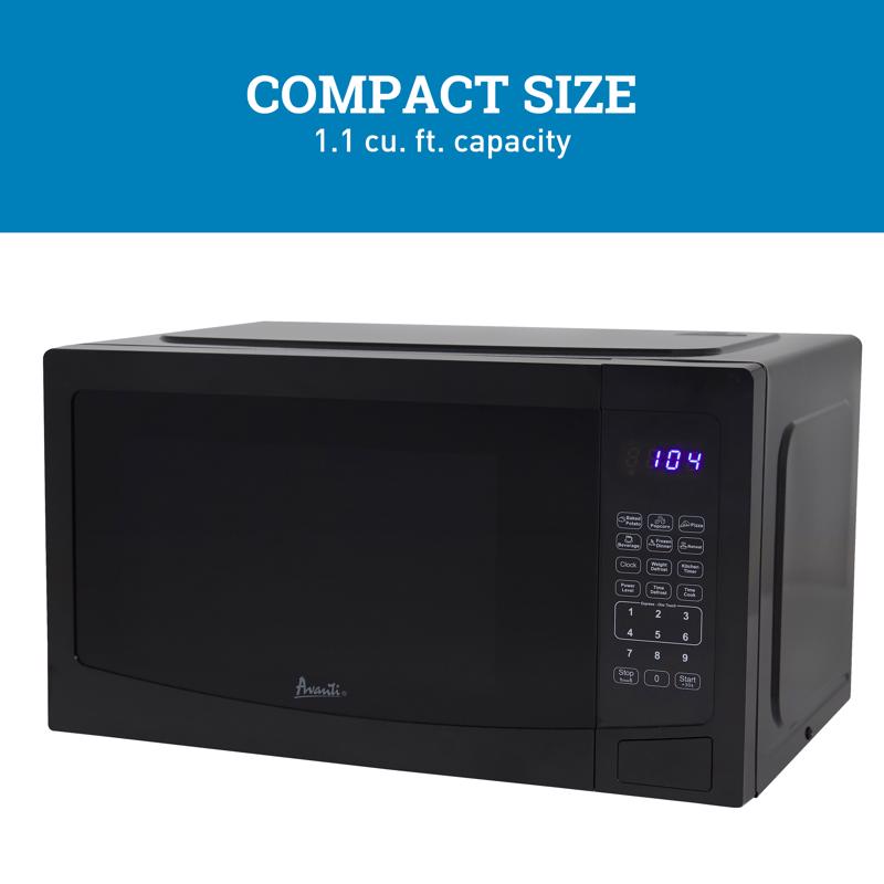 Avanti 1.1 cu ft Black Microwave 1000 W