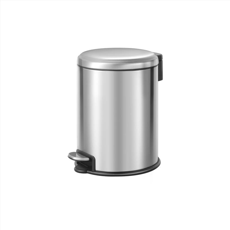 EKO Serene 1.3 gal Silver Stainless Steel Step Pedal Wastebasket
