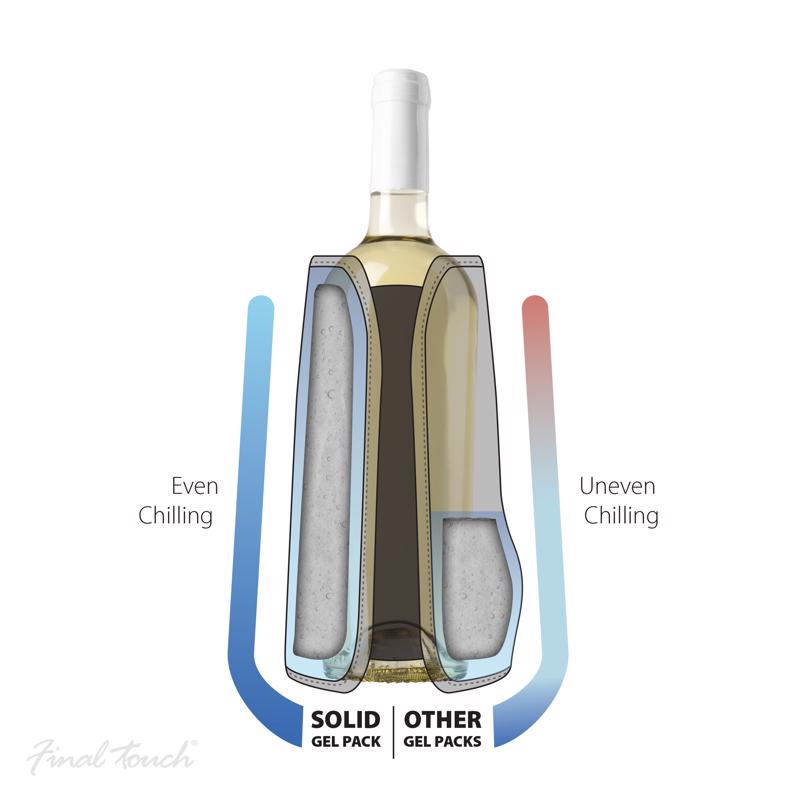 Final Touch 25 oz Gray Nylon Wine Chiller