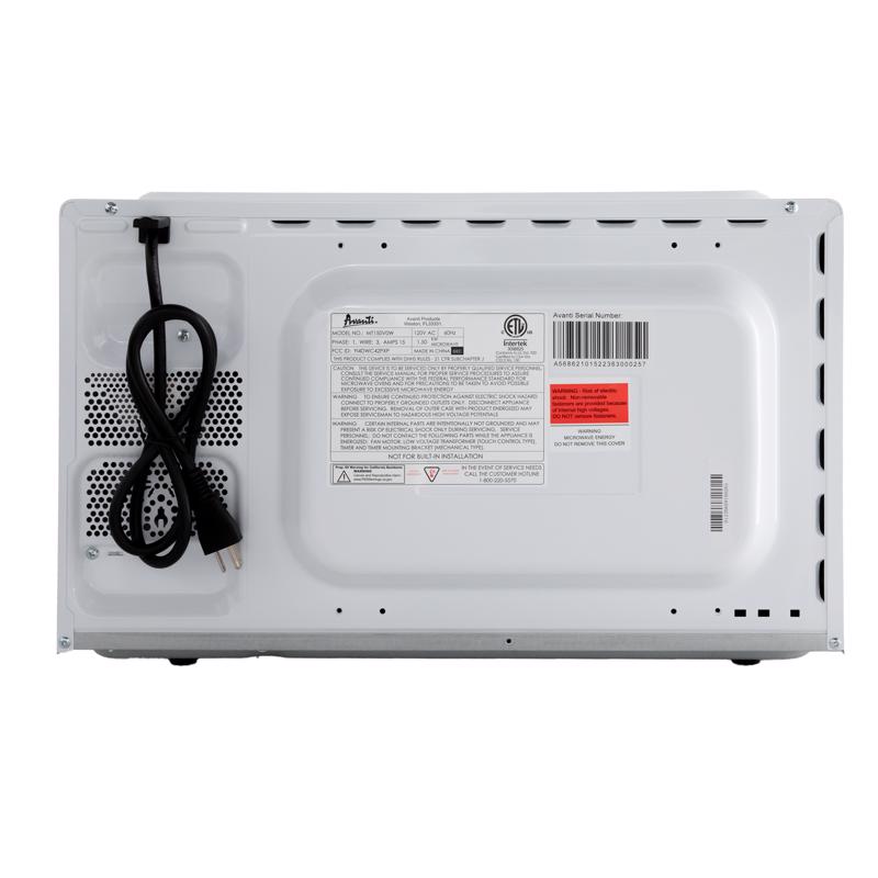 Avanti 1.5 cu ft White Microwave 1000 W