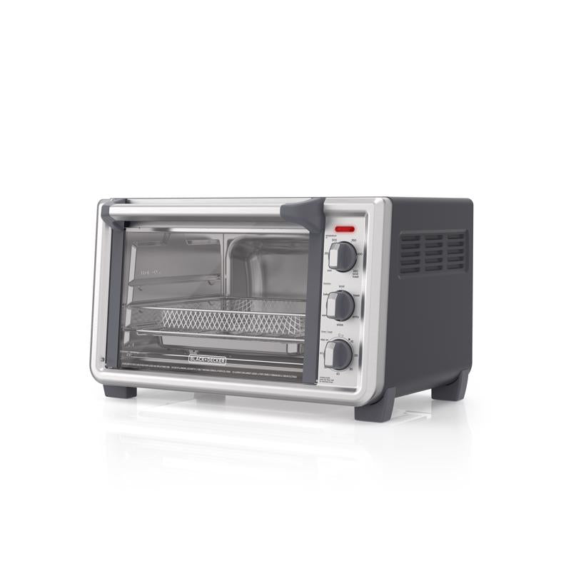 Black+Decker Stainless Steel Black/Silver 6 slot Toaster Oven w/Air Fry 13 in. H X 15 in. W X 20 in.