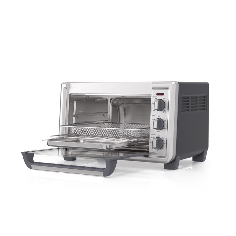 Black+Decker Stainless Steel Black/Silver 6 slot Toaster Oven w/Air Fry 13 in. H X 15 in. W X 20 in.