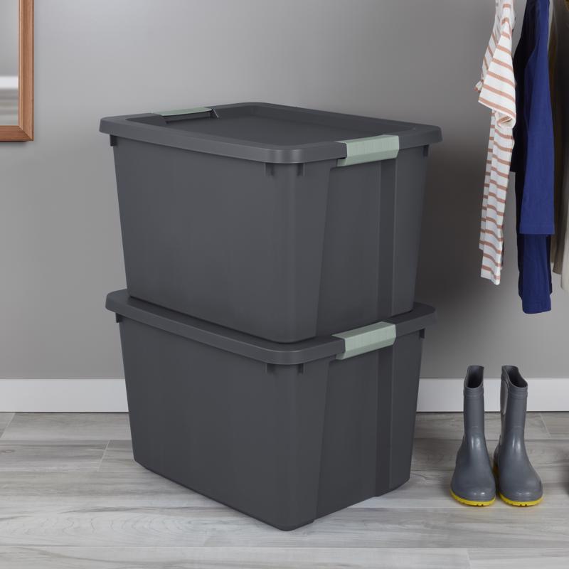 Sterilite 20 gal Gray Latch Storage Box 15.5 in. H X 23.62 in. W X 18.25 in. D Stackable