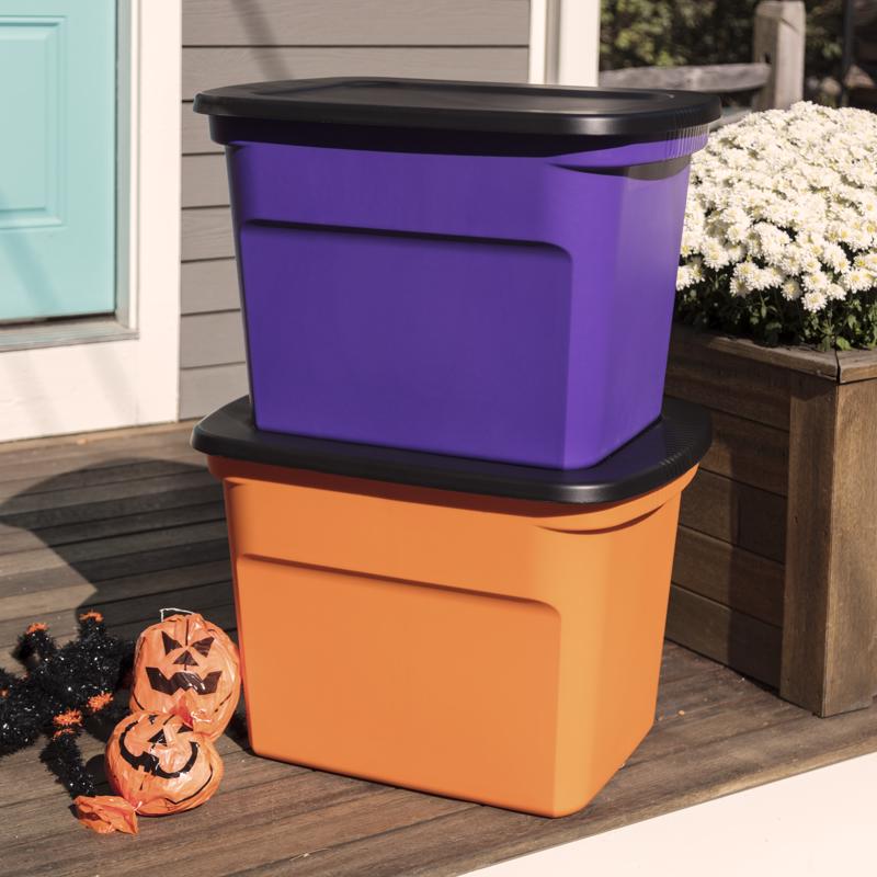 Sterilite 18 gal Orange Storage Tote 16.12 in. H X 23.5 in. W X 18.37 in. D Stackable