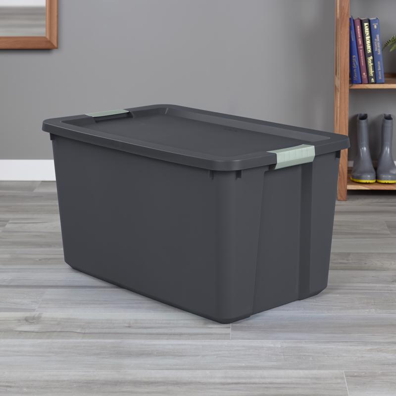 Sterilite 34 gal Gray Storage Tote w/Latching Lid 17.25 in. H X 31.62 in. W X 20 in. D Stackable