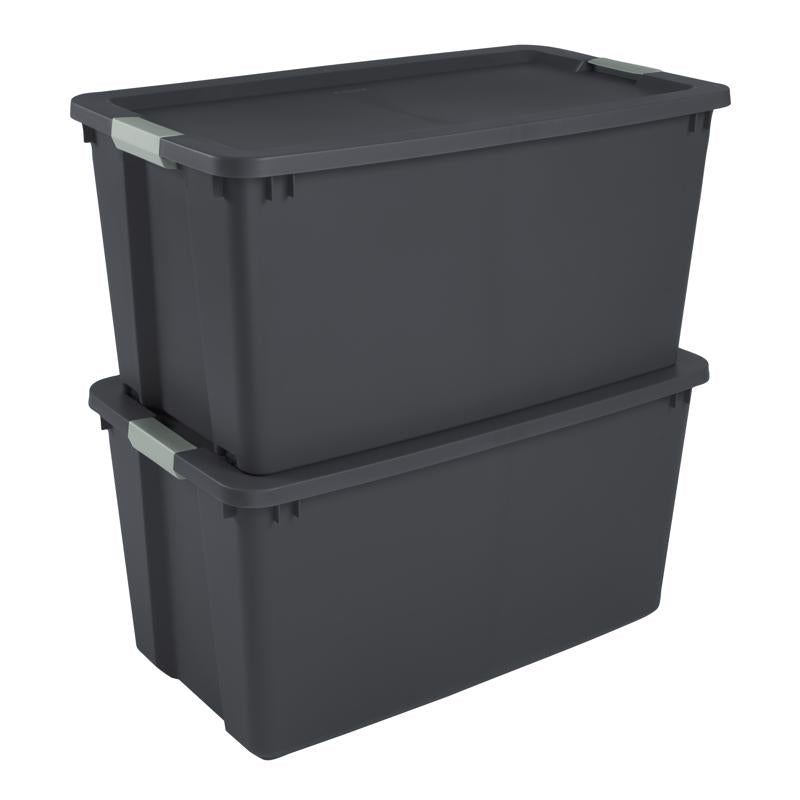Sterilite 45 gal Gray Storage Tote w/Wheels 18.62 in. H X 36.12 in. W X 21 in. D Stackable