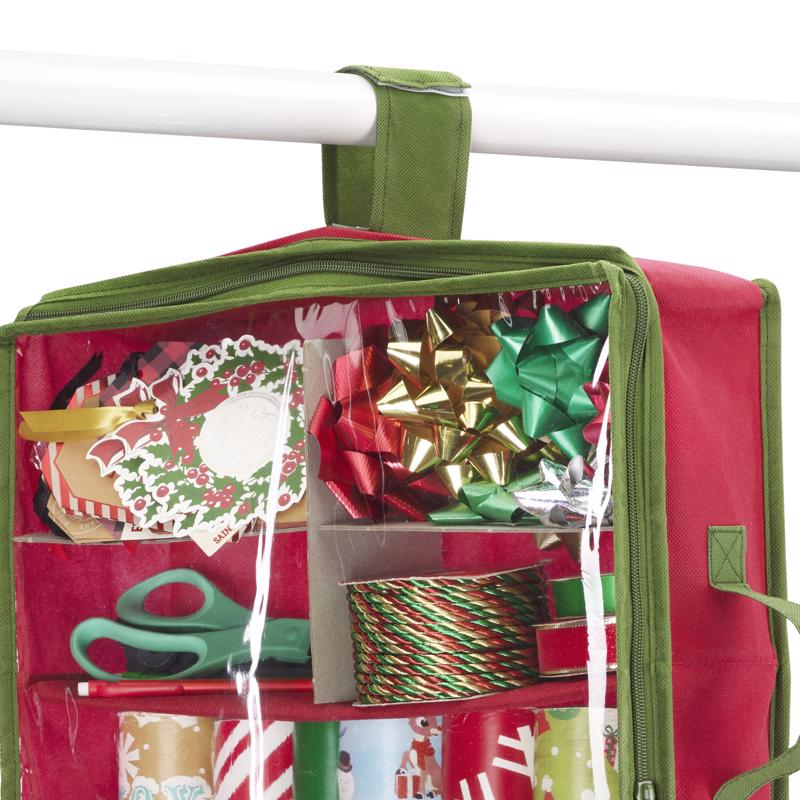 Whitmor Green/Red Gift Wrap/Bag Organizer