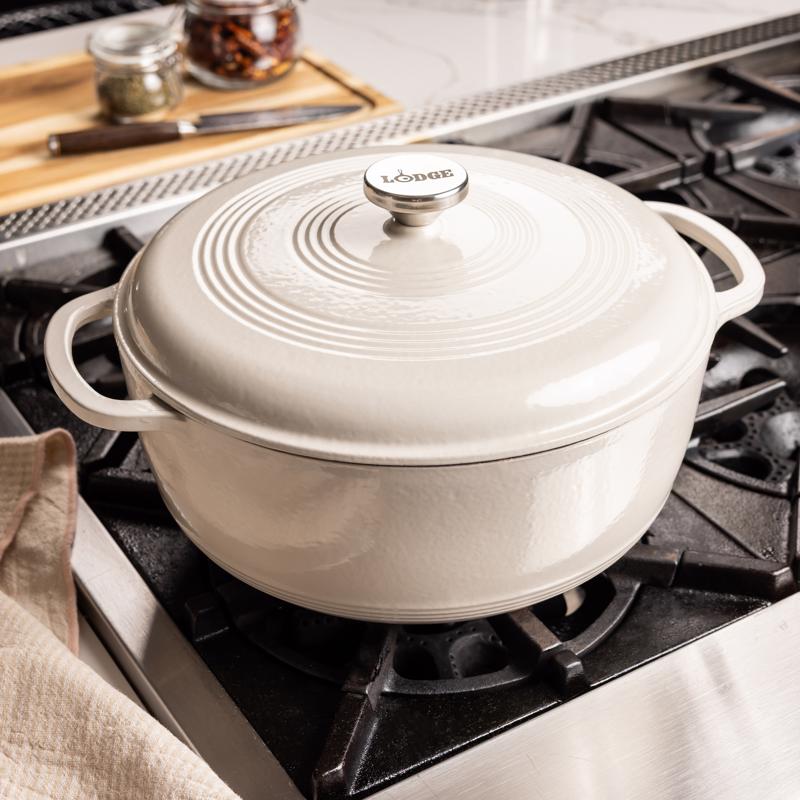 Lodge Cast Iron Dutch Oven 7 in. 6 qt Oyster
