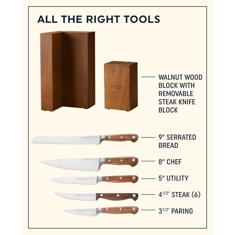 Chicago Cutlery Stainless Steel Block Knife Set 12 pc