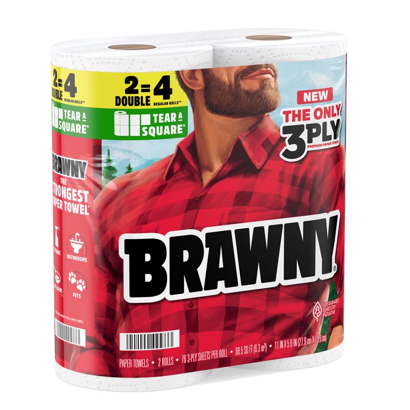 Brawny Tear-A-Square Paper Towels 76 sheet 3 ply 1 pk