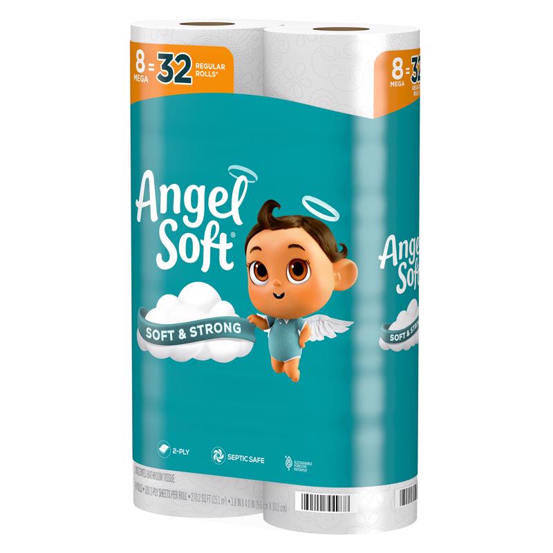 Angel Soft Toilet Paper 8 Rolls 320 sheet 4 in.