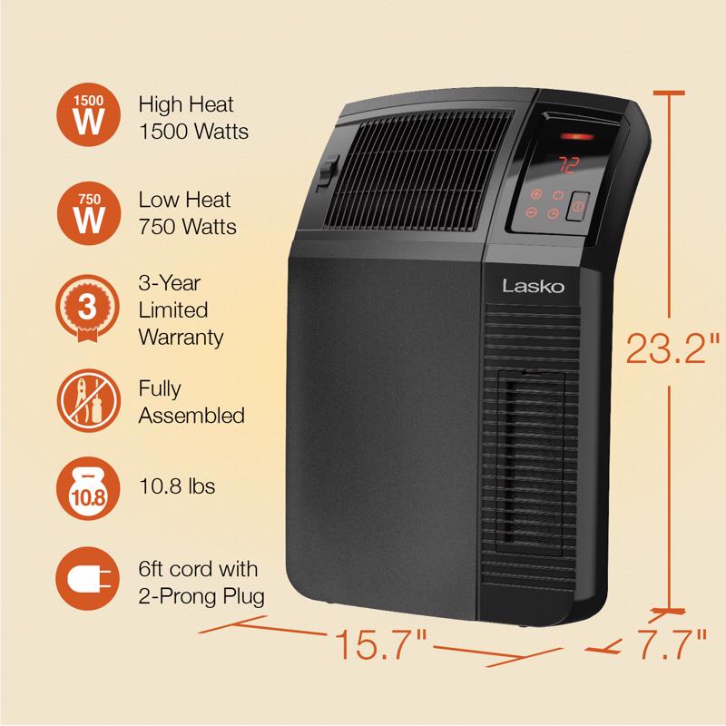 Lasko Electric Cyclonic Ceramic Digital Space Heater