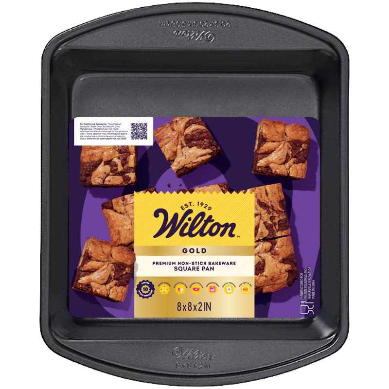 Wilton Gold 8 in. W X 8 in. L Square Cake Pan Black 1 pc