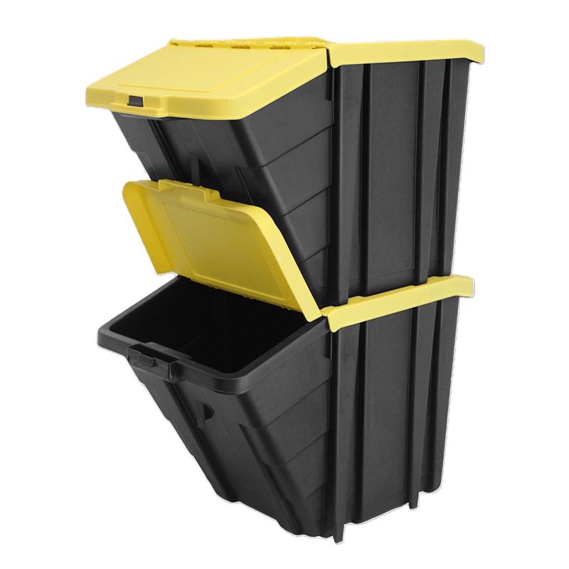 Ramtuff Black/Yellow Storage Bin Lid Stackable
