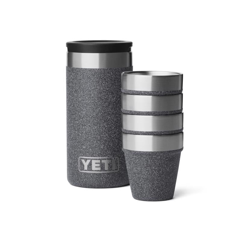 YETI 1.7 oz Black Stone Stainless Steel Packable Shot Glass Set