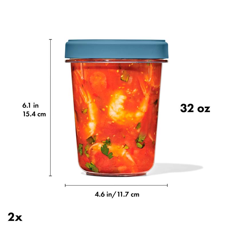 OXO Good Grips 32 oz Blue/Clear Food Storage Container Set 1 pk