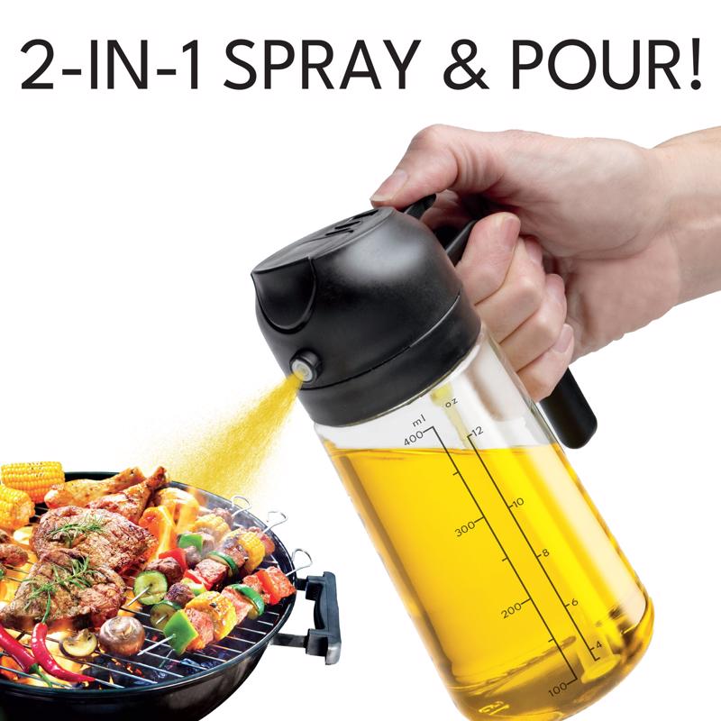 Olive Glow Glass/Plastic Oil Dispenser