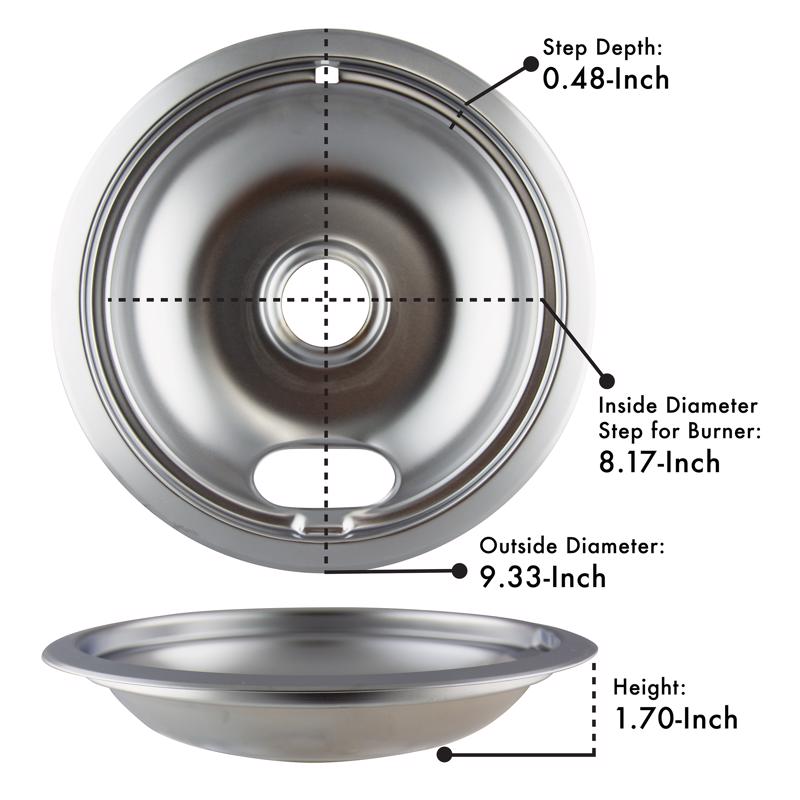 Range Kleen Steel Drip Bowls 8 in. W