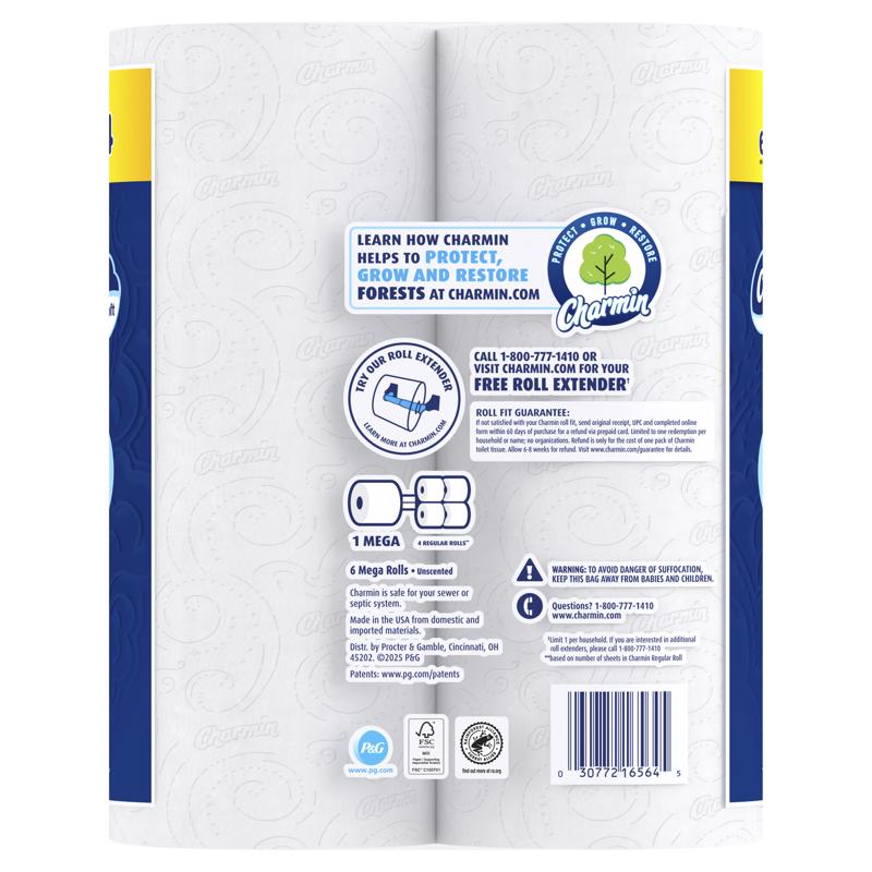 Charmin Toilet Paper 6 Rolls 208 sheet
