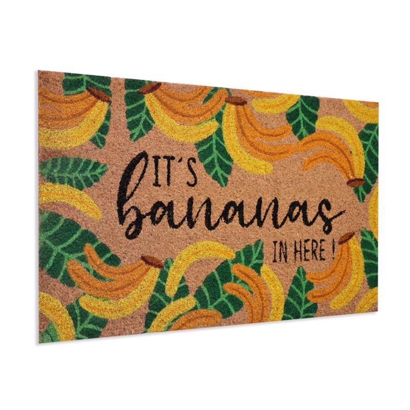 First Concept 18 in. W X 30 in. L Multi-Color Its Bananas In Here Coir Door Mat