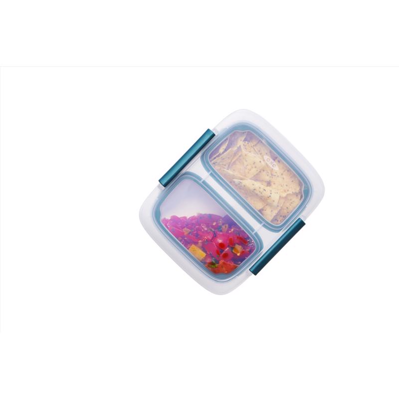 OXO Good Grips 2 cups White and Blue Dual Compartment Food Storage 1 pk