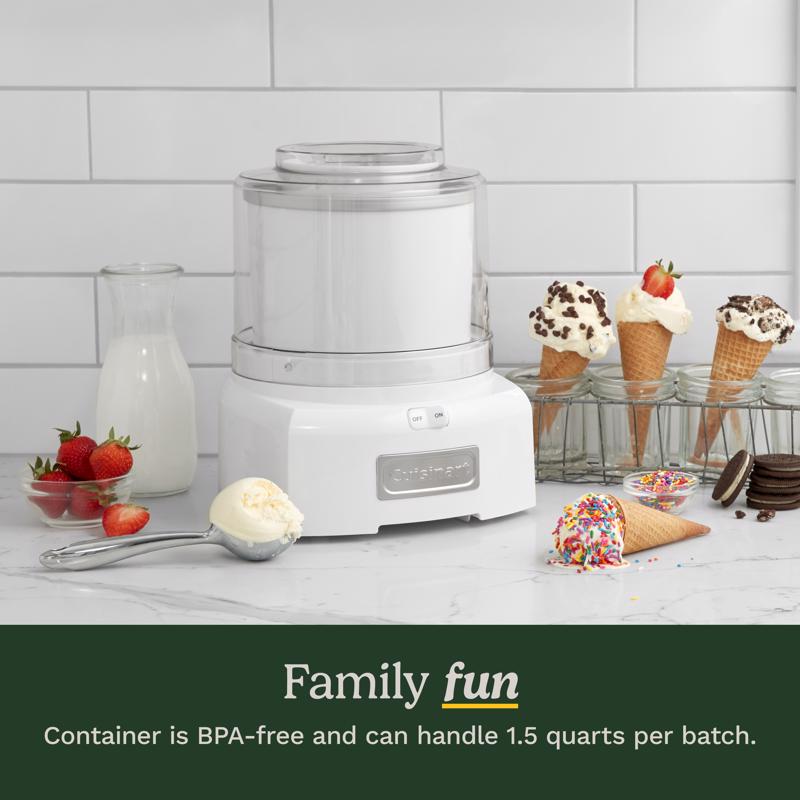 Cuisinart White 1.5 qt Frozen Dessert Maker 11.25 in. H X 9 in. W X 9.5 in. L