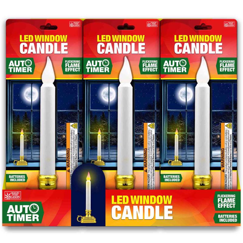 Magic Seasons White NA Scent Plastic Window Candle Flameless Flickering Candle