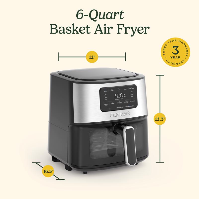 Cuisinart Black/Silver 6 qt Programmable Digital Air Fryer
