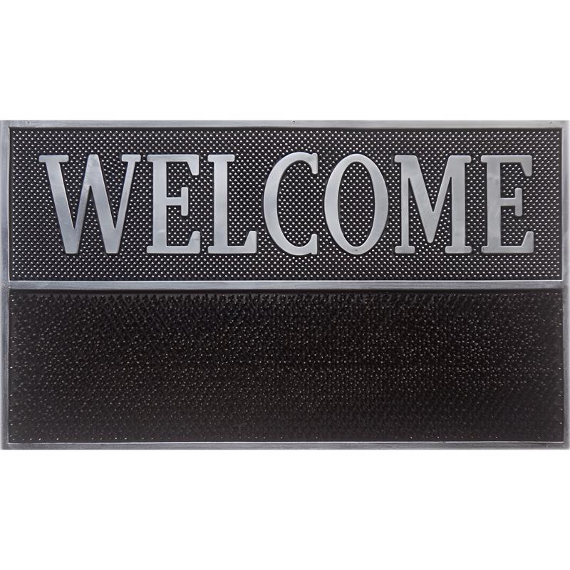 Direct Home Textiles Goup 18 each W X 30 each L Black/Gray Rubber Door Mat