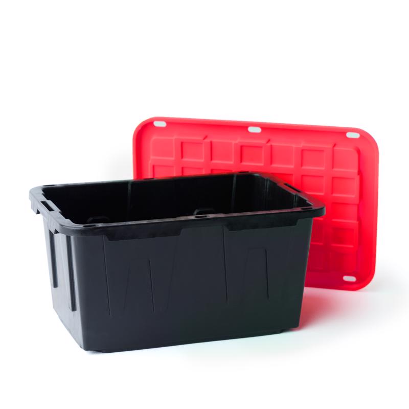 Teeny Tough Box Black/Red Storage Tote Stackable