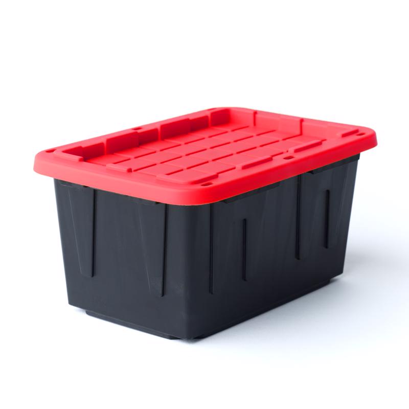 Teeny Tough Box Black/Red Storage Tote Stackable