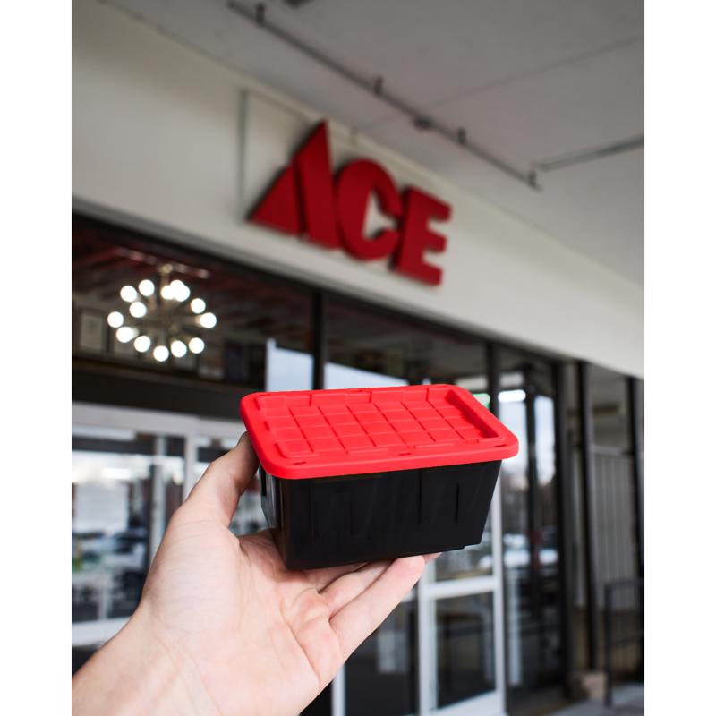Teeny Tough Box Black/Red Storage Tote Stackable