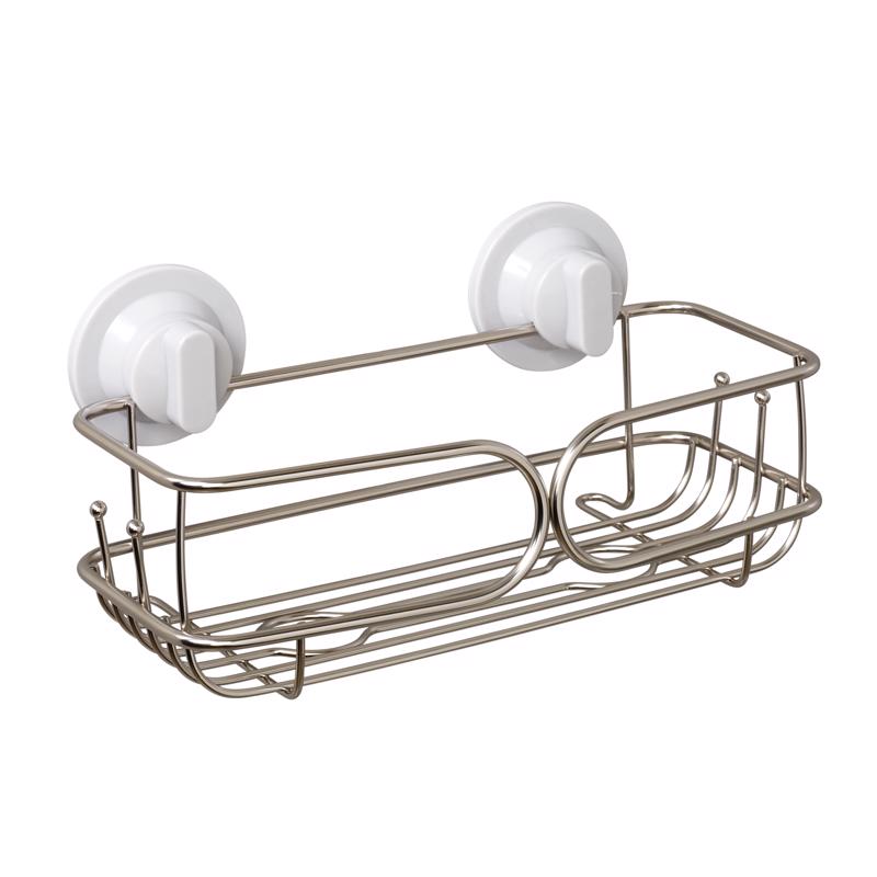 Zenna Home Chrome Silver Stainless Steel Shower Basket